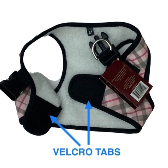 American Kennel Club Dog Harness Vest  Designer Tartan Plaid Sherpa Lined Pink M - Picture 11 of 16